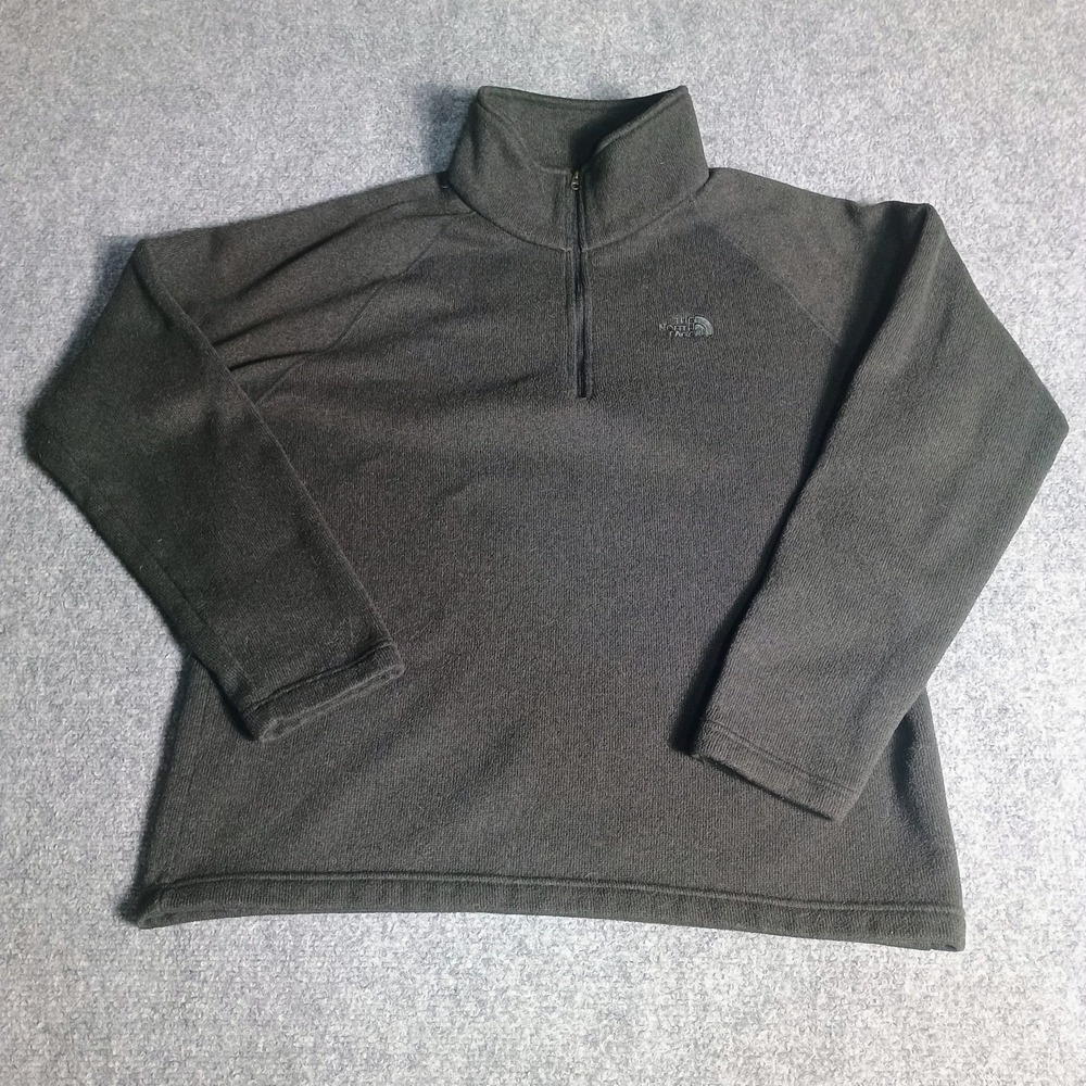 The North Face Men's Large Quarter-Zip Fleece Pullover Charcoal Gray